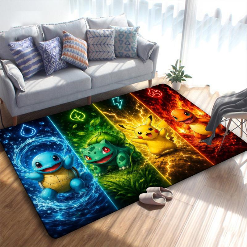 Pikachu Anime-Pokemon Carpet Rug for Living Room Bedroom Home Sofa Decoration,Kids play Non-slip Floor Mat
