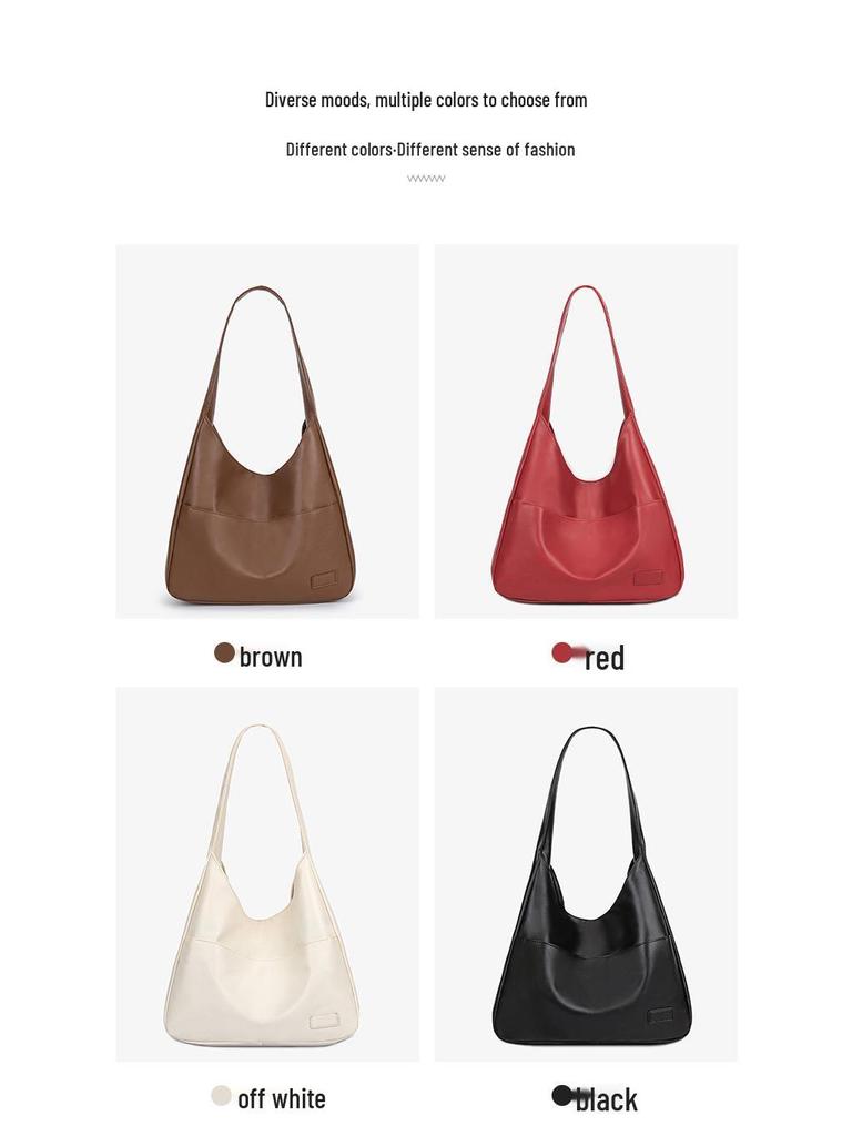 Large Capacity Soft Leather Crossbody Tote Bag for College Students and Ladies, Ideal for Autumn and Winter.