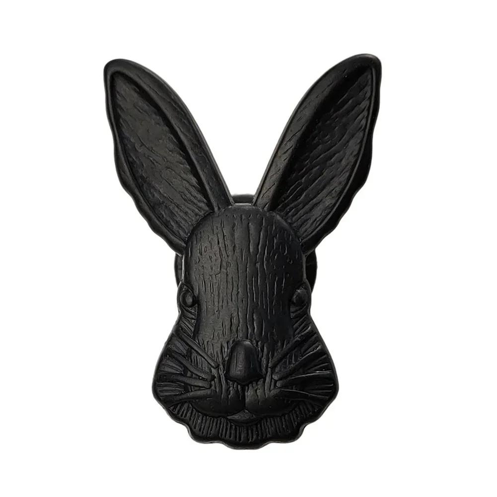 

Ручка для дверцы шкафа в форме кролика в скандинавском стиле Ручки для шкафов Ручки для ящиков Декор Твердая латунная мебельная фурнитура Ручки для ящиков чёрный