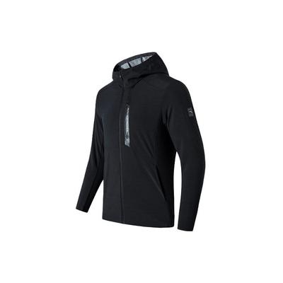 Trainingssport Gewebte Kapuzenjacke Herren Jacken Schwarz 152137605-2