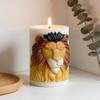 Löwenförmige Kerzenform Löwenrelief Zylindrische Silikon-Kerzenform Antihaft Epoxidharz Flexibel Säulen-Bastelbedarf