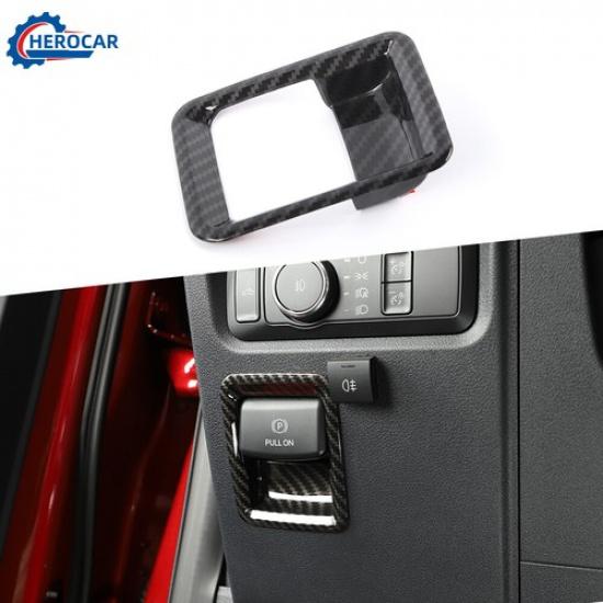 Inner Handbrake Switch Decoration Cover Trim  For Ford F-150 21+Carbon Fiber ABS
