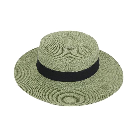 Beach Hat with Wrap-Around Brim, UV Protection Breathable Natural Straw Hat, Flat Top Summer Sun Hat for Beach Vacation Tropical Travel Outdoor