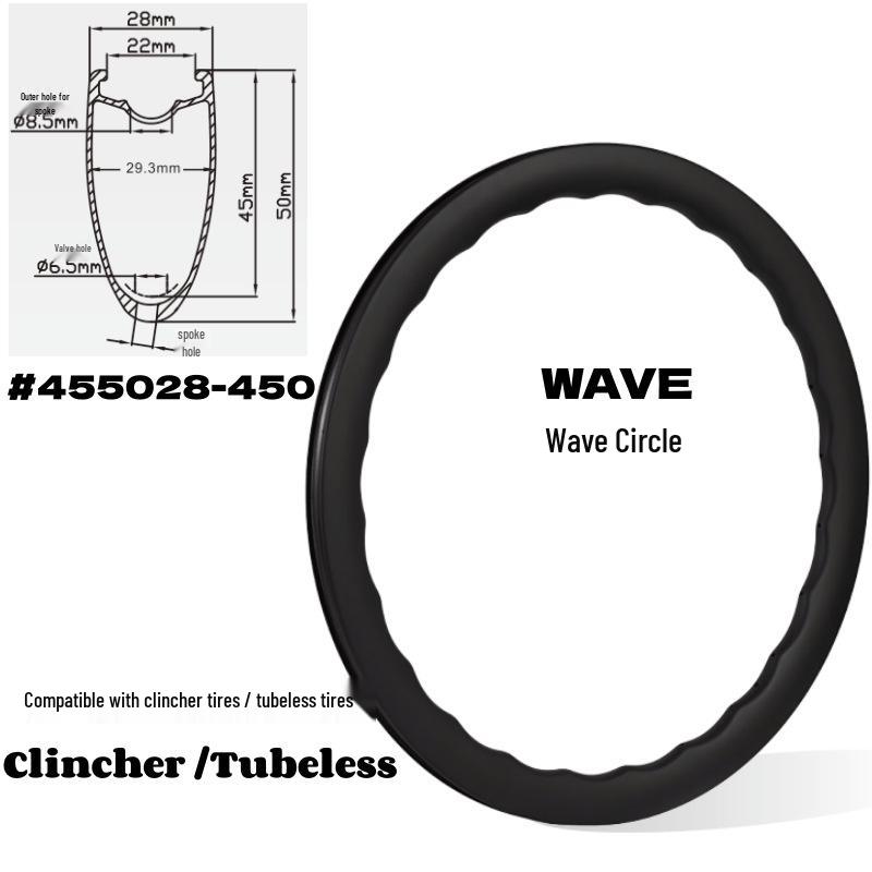 700C Ultra-Light Carbon Fiber Road Bike Wheelset with High Profile and Disc Brake Compatibility