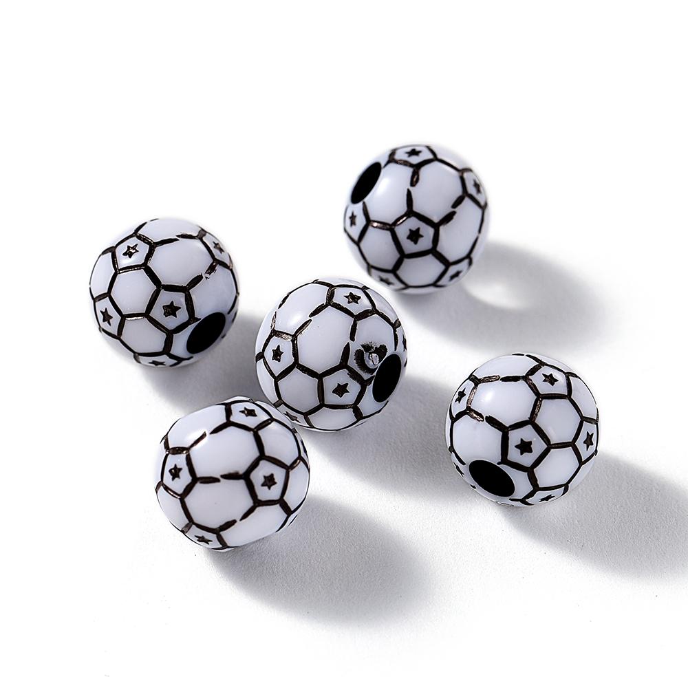 30 Teile/los Acryl Rugby Tennis Basketball Perlen Sport Spacer Perlen für DIY Schmuck Machen Armband Halskette Handwerk Zubehör
