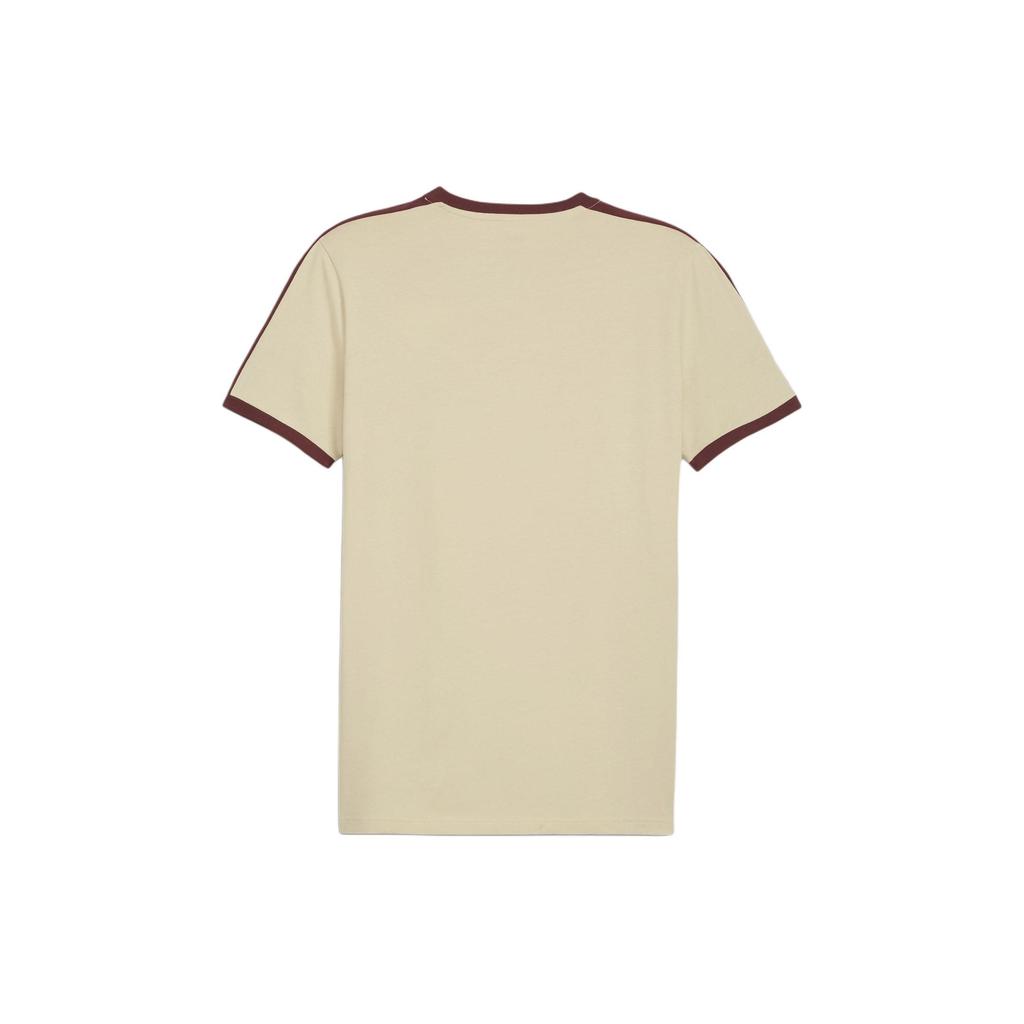 Puma Man City Year of the Rabbit Series Mcfc Ftblheritage T7 Tee Mini Logo Crew Neck Pullover Short-Sleeve Sports T-Shirt Men's Oatmeal