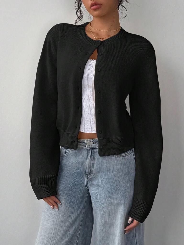 Women's Long Sleeve Knit Cardigan - Soft, Short, Loose, Slimming Autumn/Winter 2025