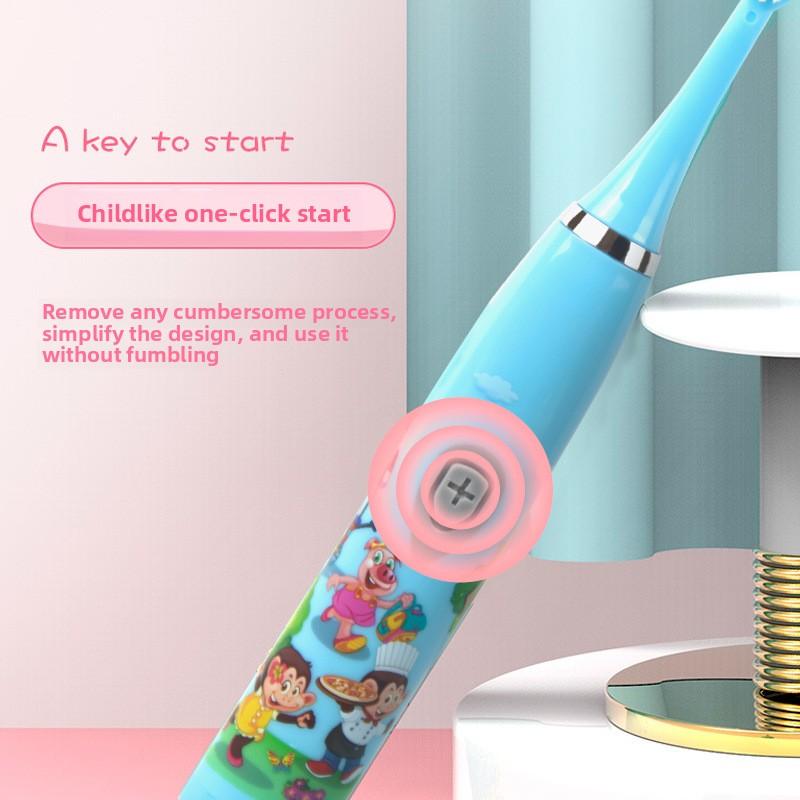 Elektryczna szczoteczka do zębów Model dla dzieci, Wodoodporna Mała główka Miękkie włosie Elektryczna szczoteczka do zębów Model na baterie Uruchamianie jednym kliknięciem Elektryczna