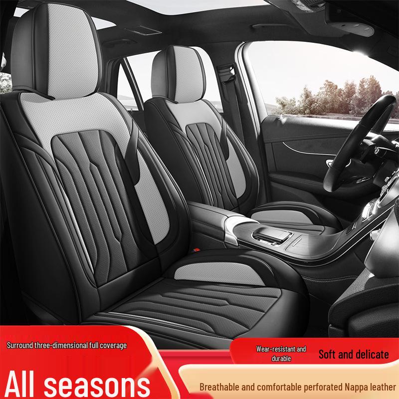 Napa Leather Universal Car Seat Covers - Full Coverage, All-Season Cushions