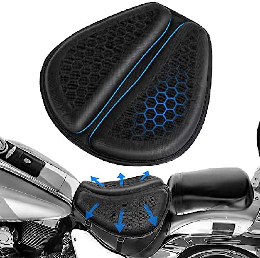 Motorcycle Seat Cushion Anti-Slip Motorcycle Inflatable 3D Blow Air Cushion Pressure Relief Ride Seat Pad Motorcycle Accessories