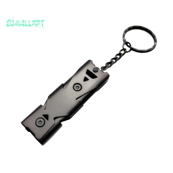 Portable Stainless Steel Dual-Pipe Mini - High Decibels Survival Keychain Whistle