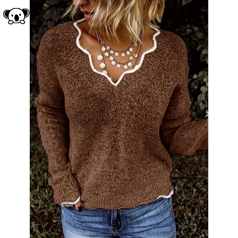 Solid Color Pullover Sweater K 80863