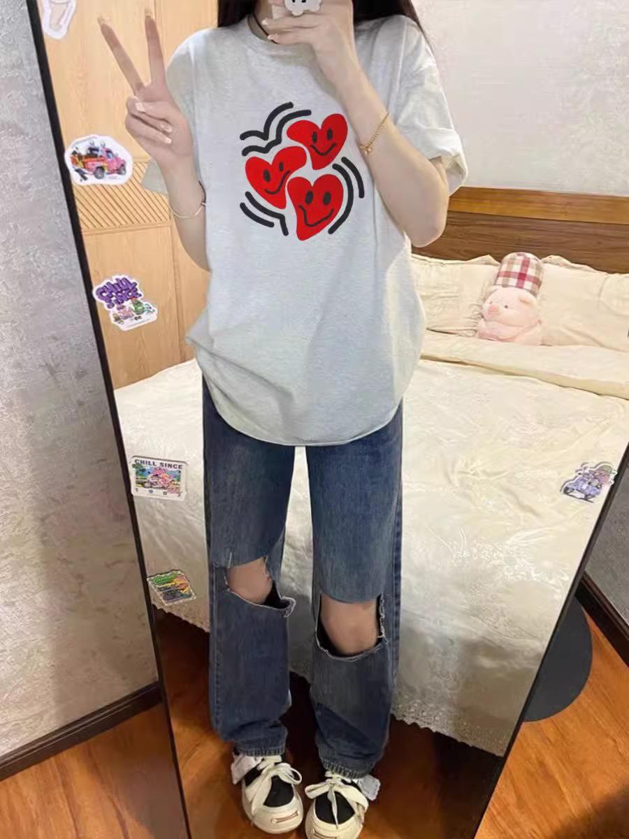 

Women s Summer 2025 Loose-Fit Pure Cotton Short-Sleeve T-Shirt 3XL