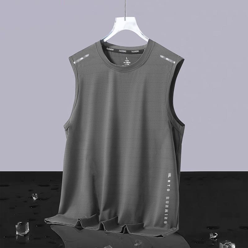 

Ice Silk Men s Quick-Dry Sleeveless Tank Top for Summer 2026 - Cooling Sports Fitness Running Shirt M (80-100 lbs)