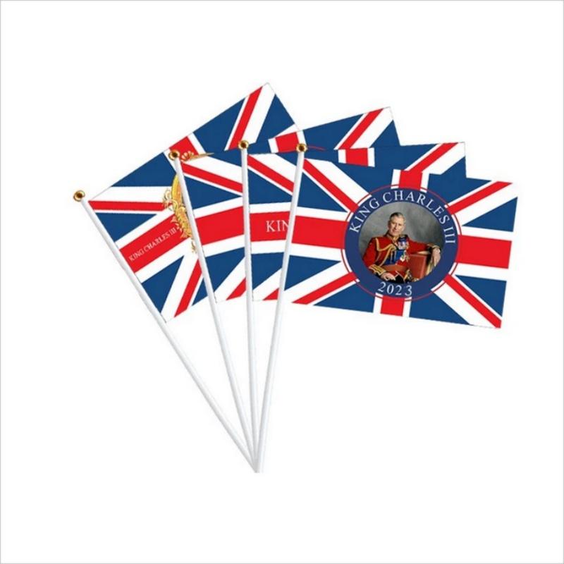 King Charles Iii Handheld Polyester Flag Vibrant Colors And Exquisite Craftsmanship