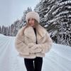 Large Lapel Faux Coat Women's Fashion Imitation Fox Fur Coat Fluffy Fur Top