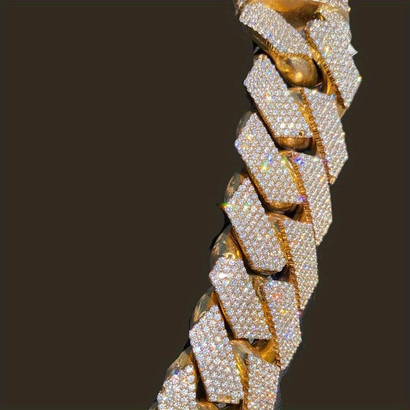 Colier Bărbați Miami Cuban Link de 15 mm cu Gheață Hip Hop Zirconiu Cubic Bling Lanț Cuban cu Prindere
