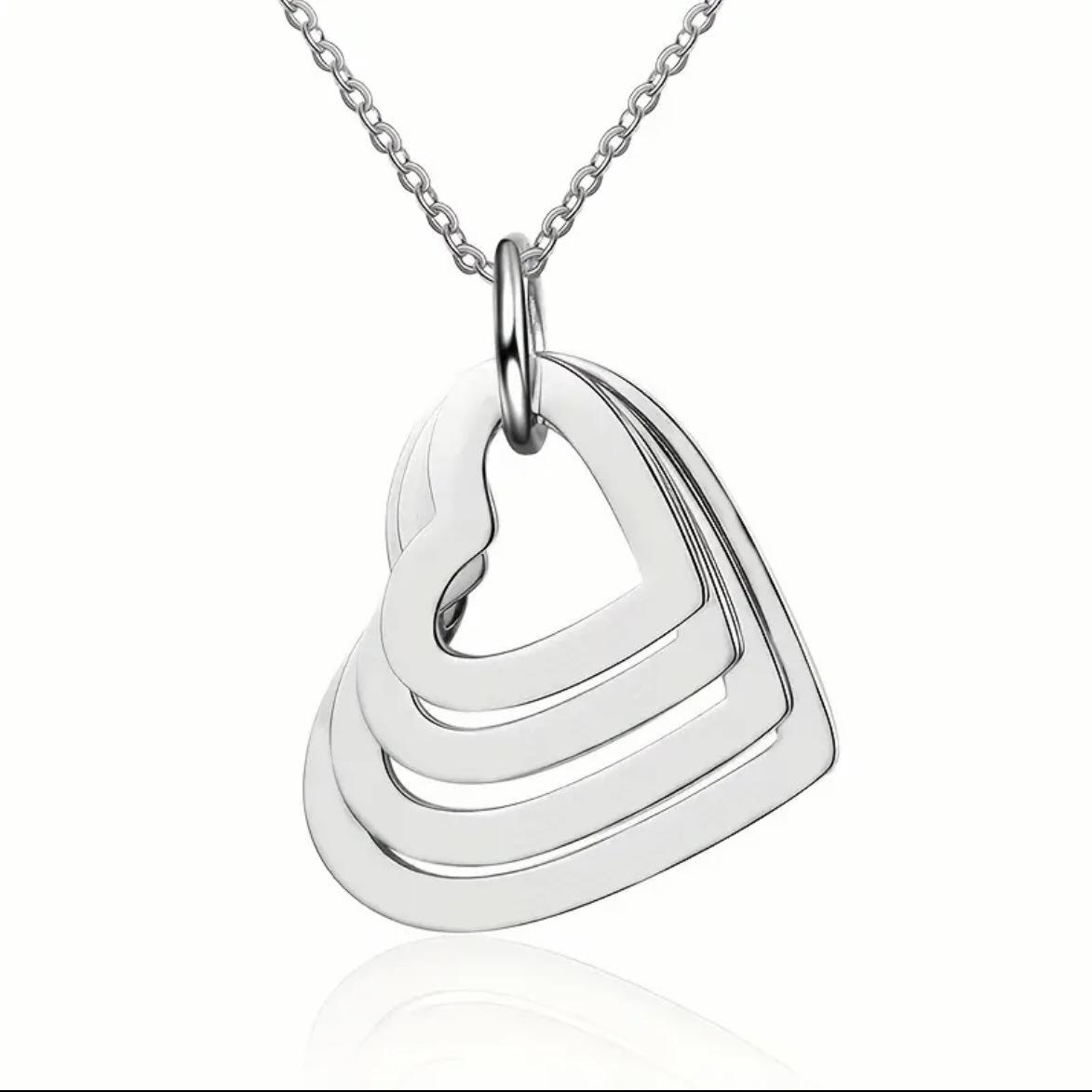 Popular Love Pendant Necklace with Engraving for European and American Couples Mother s Day Birthday Gift 60CM