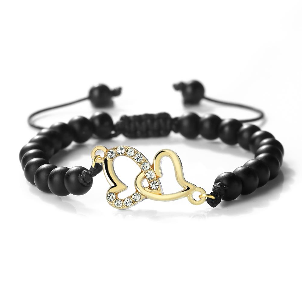 Double Heart Bracelet For Women Couple Matching Love Adjustable Chain Jewelry Romantic Anniversary Valentine's Day Present Gifts