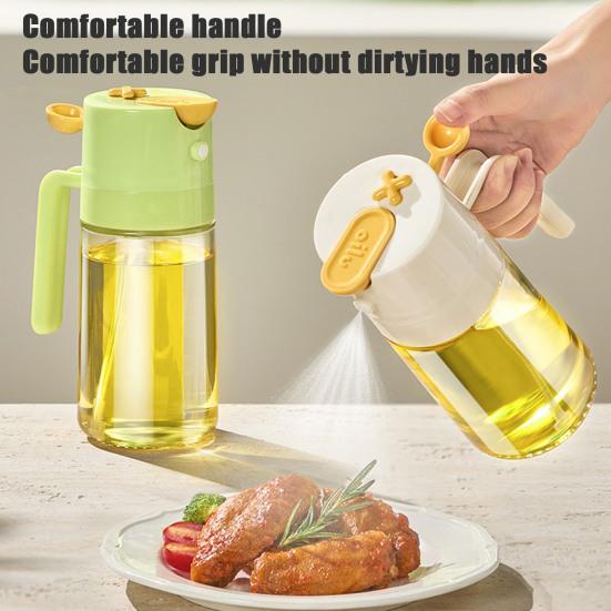 Olive Oil Mist Sprayer 460ml Oil Control Spray Bottle with High-Pressure Nozzle Dual-purpose Kitchen Gadget for Air Fryer Salad Cooking