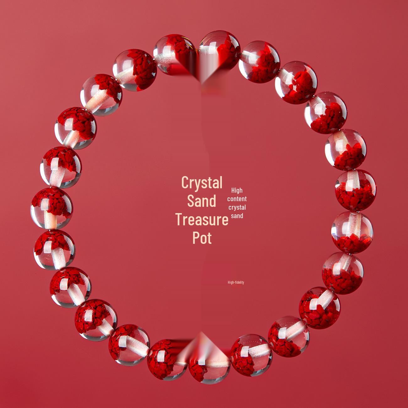 

Браслет из настоящего киноварного кристалла Meizhong с фантомом из песка