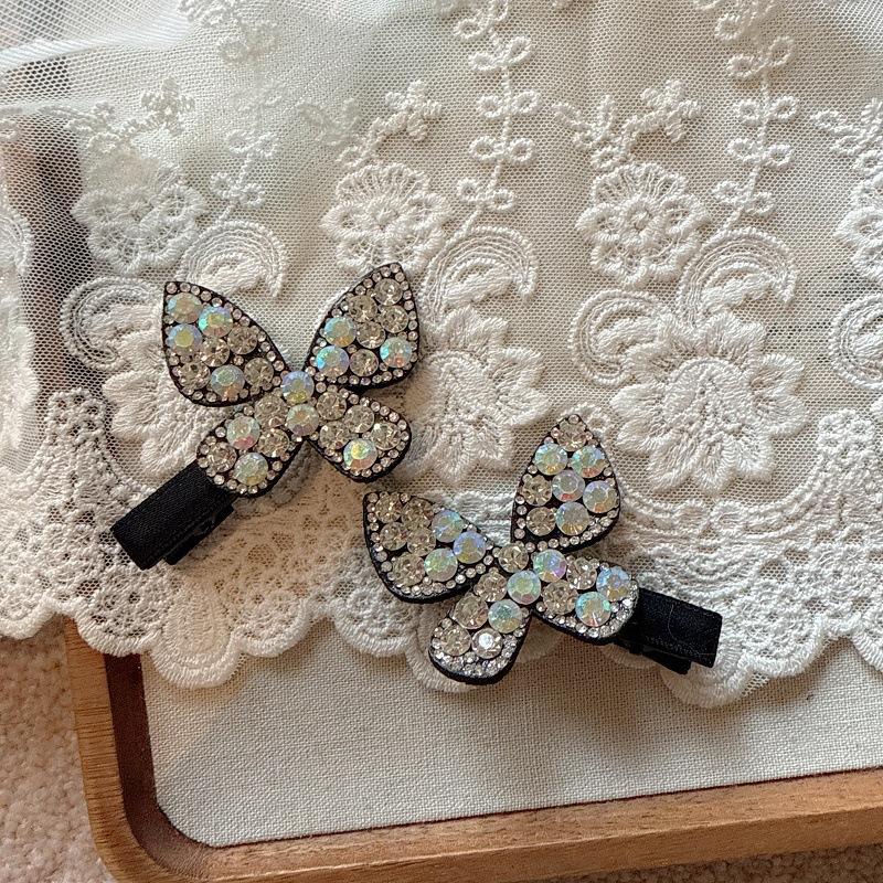 Spring new women's headwear Korean style simple handmade fashionable green ghost rhinestone crystal hairpin hair accessory