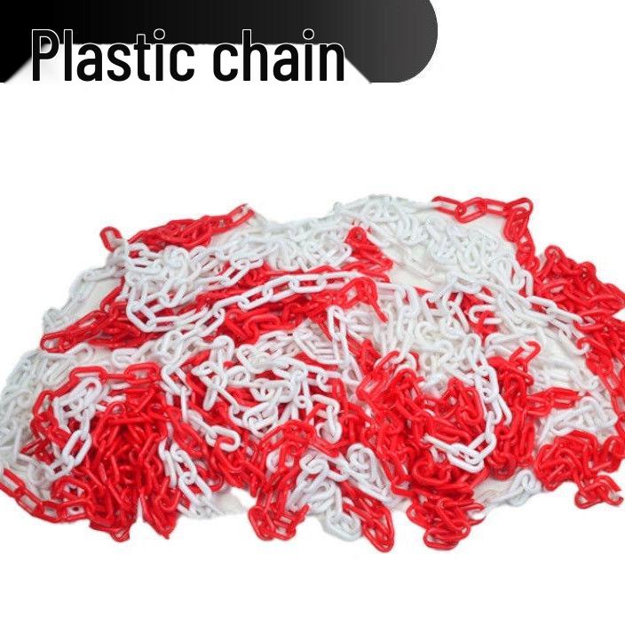 PE Traffic Safety Chain: Red/White/Yellow/Black Warning Chain for Cones, Posts, Barriers, or Clothes Drying Rack
