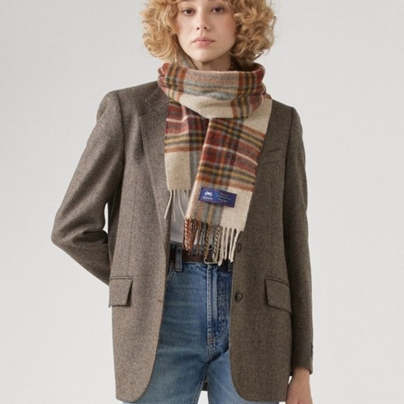 ABRAHAM MOON Merino Wool Muffler 25cm - Oatly Rust