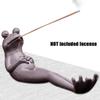 Cute Frog Sculpture Incense Stick Burner Holder with Incense Sticks Handmade Ceramic Incense Stick Stand Modern Incense Burner