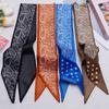 Women's Versatile Double-Sided Silk Scarf: Paisley Polka Dot Headband, Bag Tie, Hair Decoration, Collar