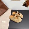 Fashion Women Summer Shoes 2025 Summer New Round Toe Vintage Non Slip Height Increase Slippers Fashion Bow-knot Outdoor Baotou Sandals
