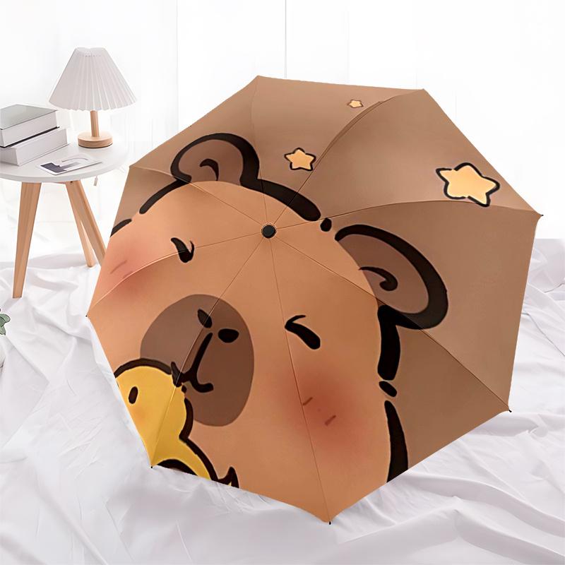 Reisparaplu met Capybara Thema - 8 baleinen, Automatische Open- en Sluiting, Draagbaar Opvouwbaar Ontwerp, Compacte en Stijlvolle Paraplu Geschikt voor Buiten
