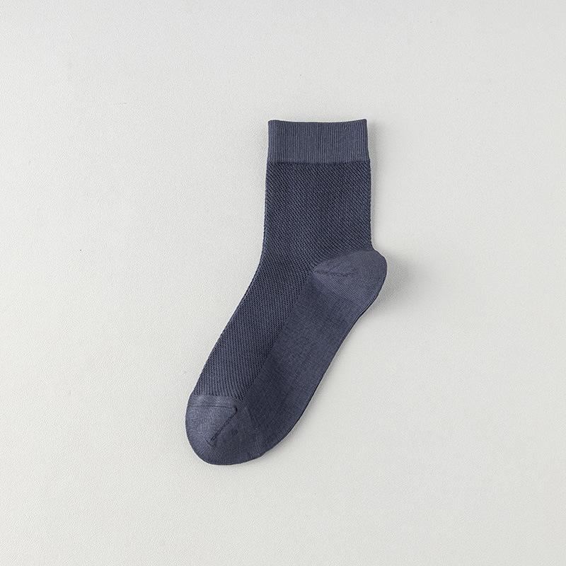 Antibacterial and Deodorizing Socks, Men's Mid-calf Socks, Summer Pure Cotton Breathable and Sweat-absorbing Men's Long Calf Socks