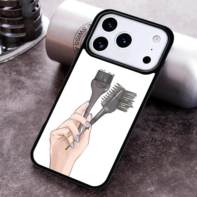 Hair Stylist Tools Hairstyle Phone Case for iPhone 17 16 15 Pro Max Air 14 13 12 11 Plus Shockproof Cover