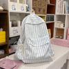 Schoolbag Fashion Striped Backpack Women's 1011 New Versatile Large Capacity Lightweight Travel Backpack Student School Bag