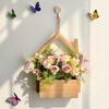 Wall Hanging Artificial Flower Pot for Living Room TV Background with Greenery Planter.