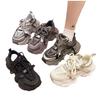 Black and white thick-soled heightening dad shoes autumn advanced breathable casual versatile dirt-resistant sports shoes women