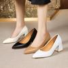 Fashion 6.5cm Square Heel Fashionable Shallow Cut High Heels Women's Classic Pointed Dress High Heels Party Size 35-42