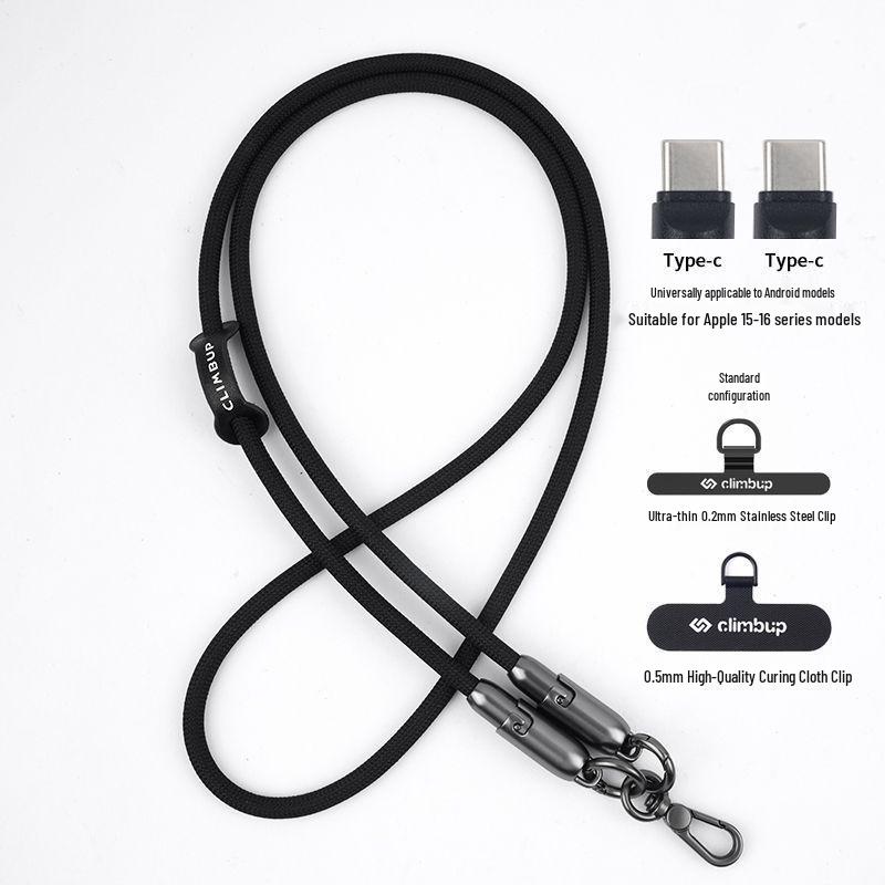 Type-C Fast Charging 2-in-1 Lanyard & Data Cable Wrist Model