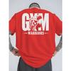 Gym Warriors Mens Cotton TShirt Summer Short Sleeve Athletic Streetwear Red