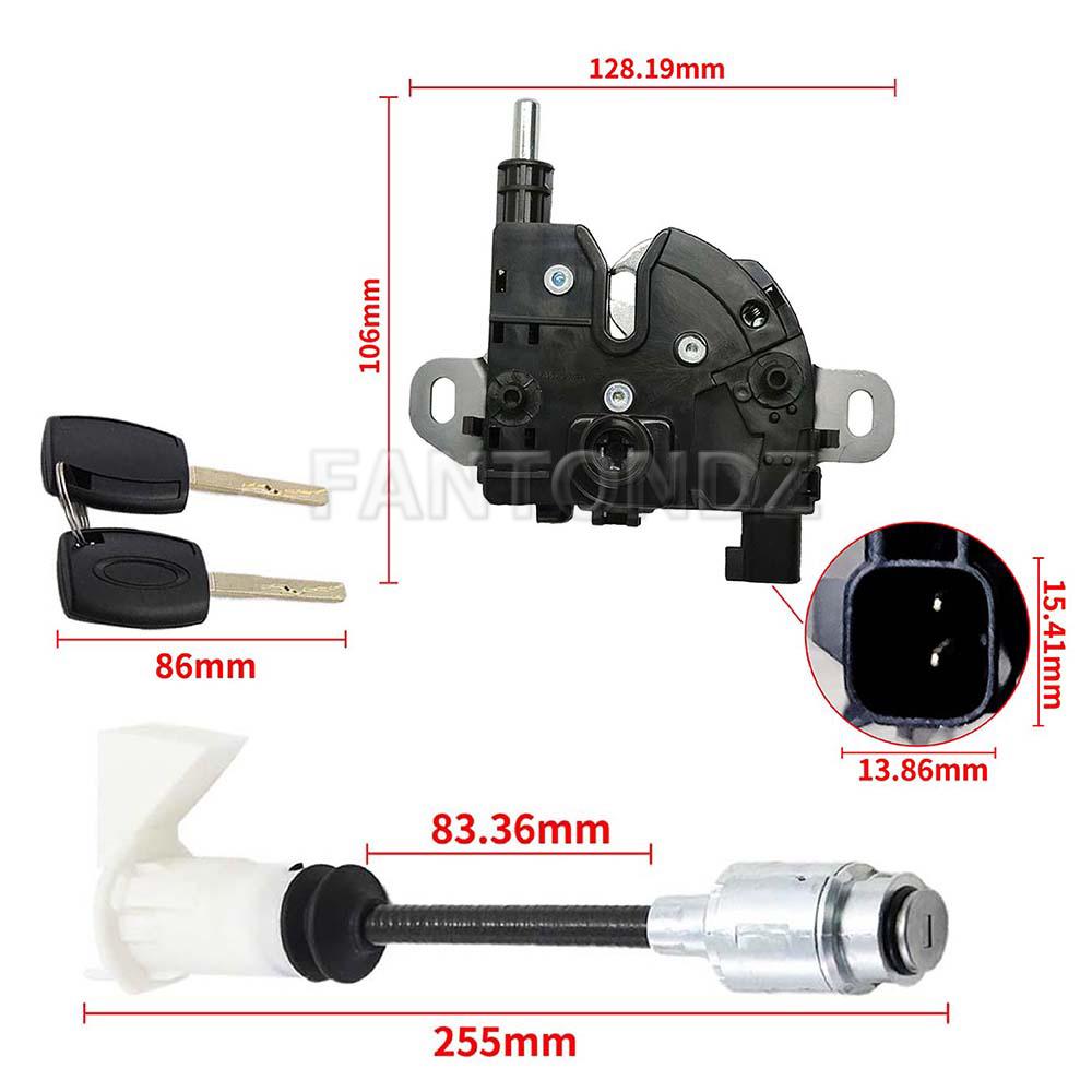 For Ford Focus MK2 C-Max Kuga Long Type Rod Bonnet Hood Release Lock Latch Repair Kit With 2 Keys 1343577 3M5116700AC 4895285
