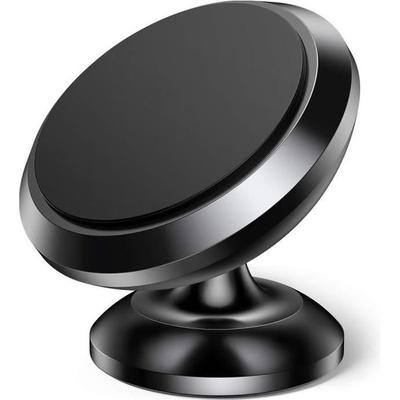 Car Phone Holder - E.F.CONNECTION - Universal - 360° Rotation - Black Steel - Strong Adhesion