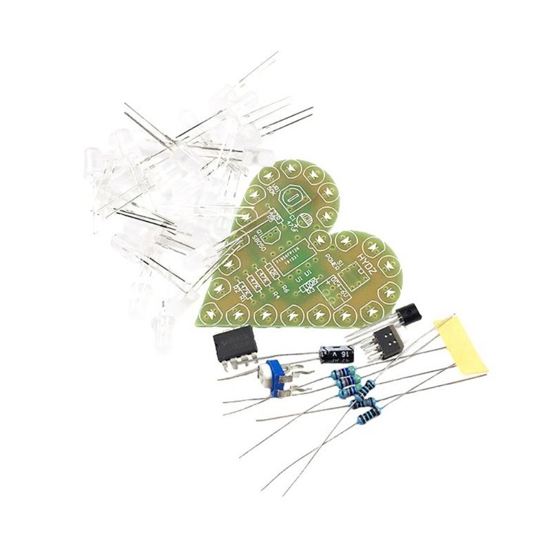 Anfängerfreundliches herzförmiges analoges Schaltungs-Übungsset DIY Einstellbarer Atmen-LED-Effekt Für Elektronisches Lernen