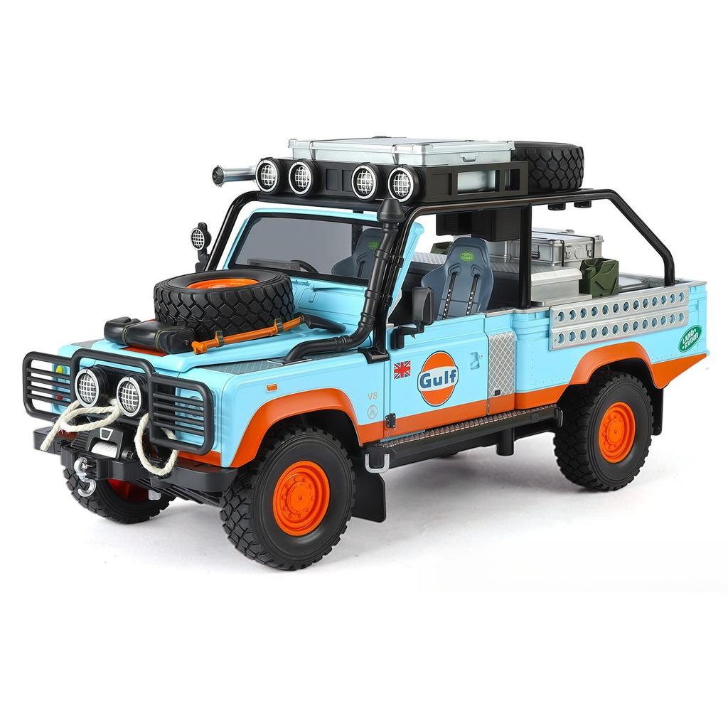 Simulation 1/24 Defender 110 Off-road Alloy Car Model Collection Ornament Children's Toy Vehicle Gift Pullback Light Miniature