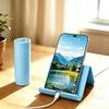 Portable Cell Phone Stand Foldable Adjustable Height Reserved Charging Hole for Home Office Desk Watching Drama Online Meeting