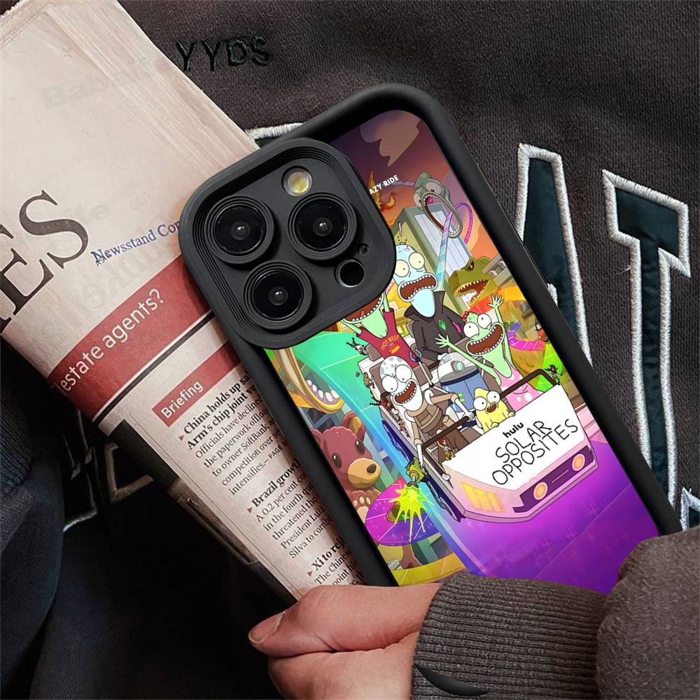 S-Solar O-Opposites Cartoon Phone Case For IPhone 17 16 15 14 13 12 11 Pro Max Plus Mini Luck Cover