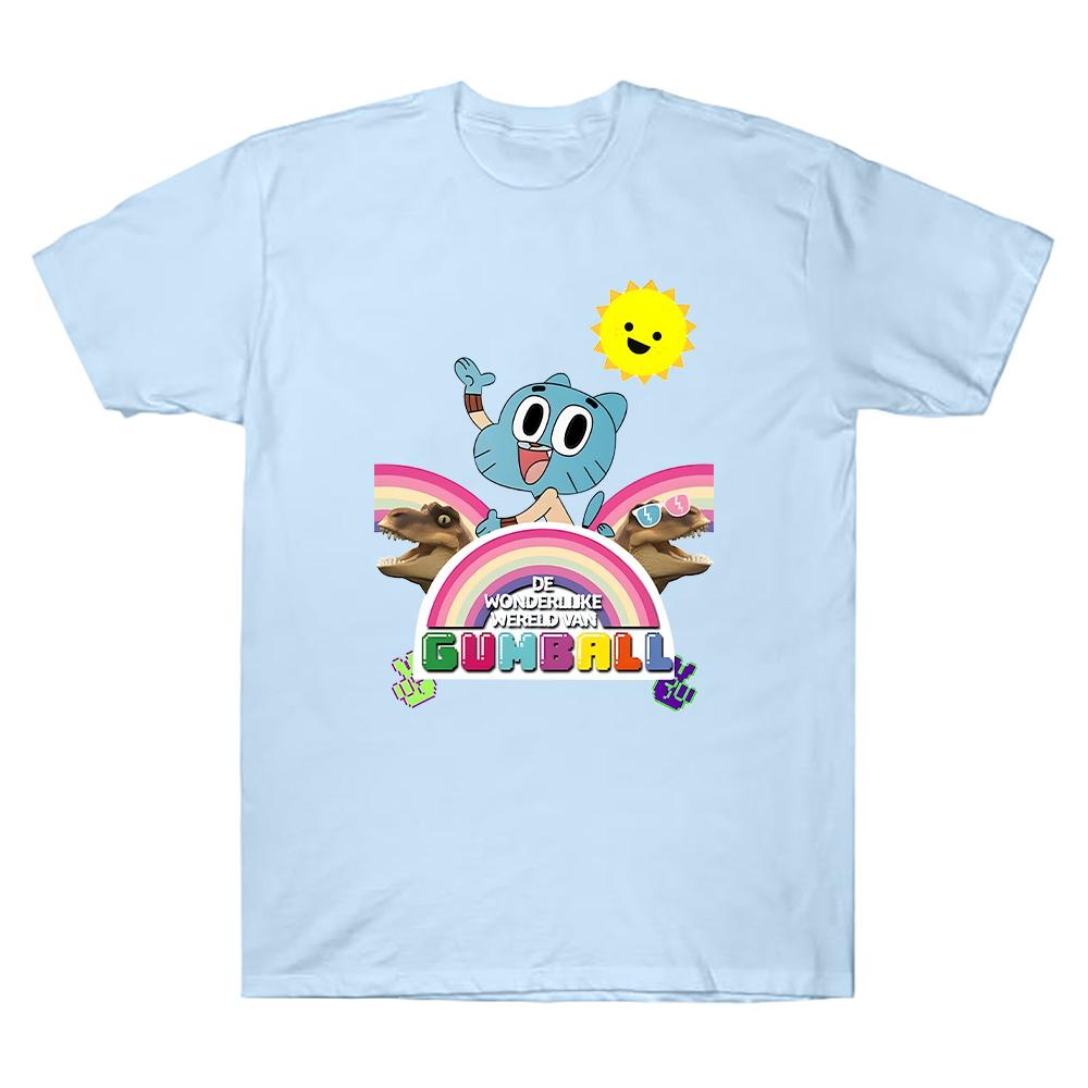 Úžasný svět Gumballa Tričko Úžasný svět Gumballa Kreslený potisk Oblečení Měkká bavlna Kreativní Unisex Tričko