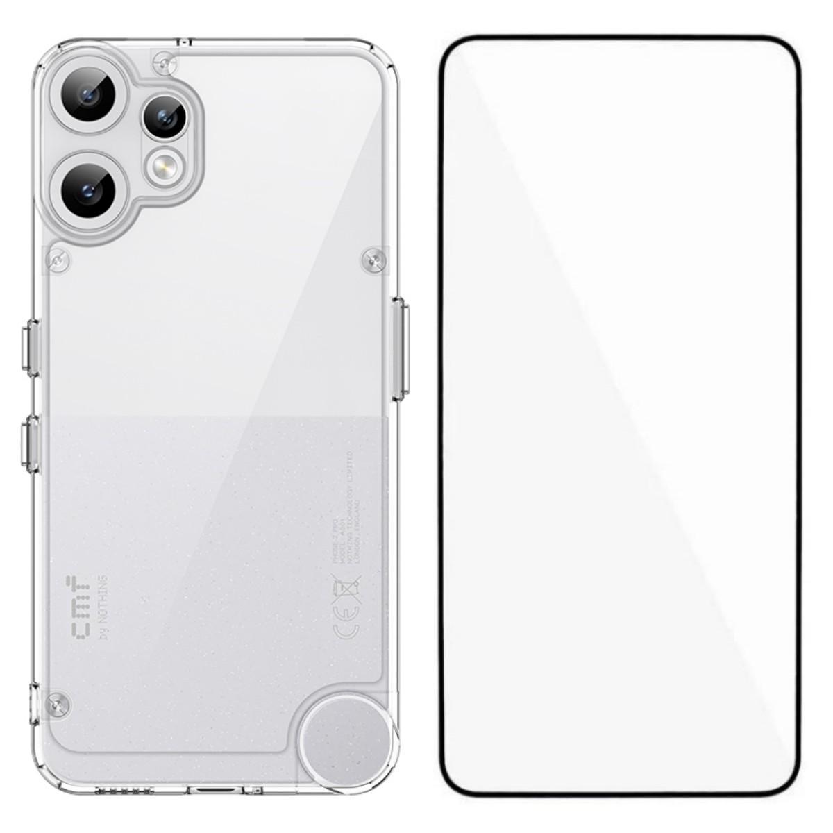 

Задняя крышка для Nothing CMF Phone 2 Pro, чехол для телефона WANLONFENG серии XC из ТПУ и акрила с пленкой из закаленного стекла Transparent