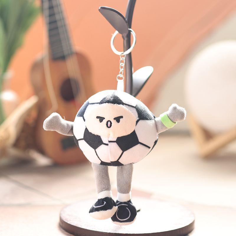 1Pcs Kawaii Football Plush Bag Pendant Cute Volleyball Plush Toy Keychain Cartoon Stuffed Doll Backpack Decoration