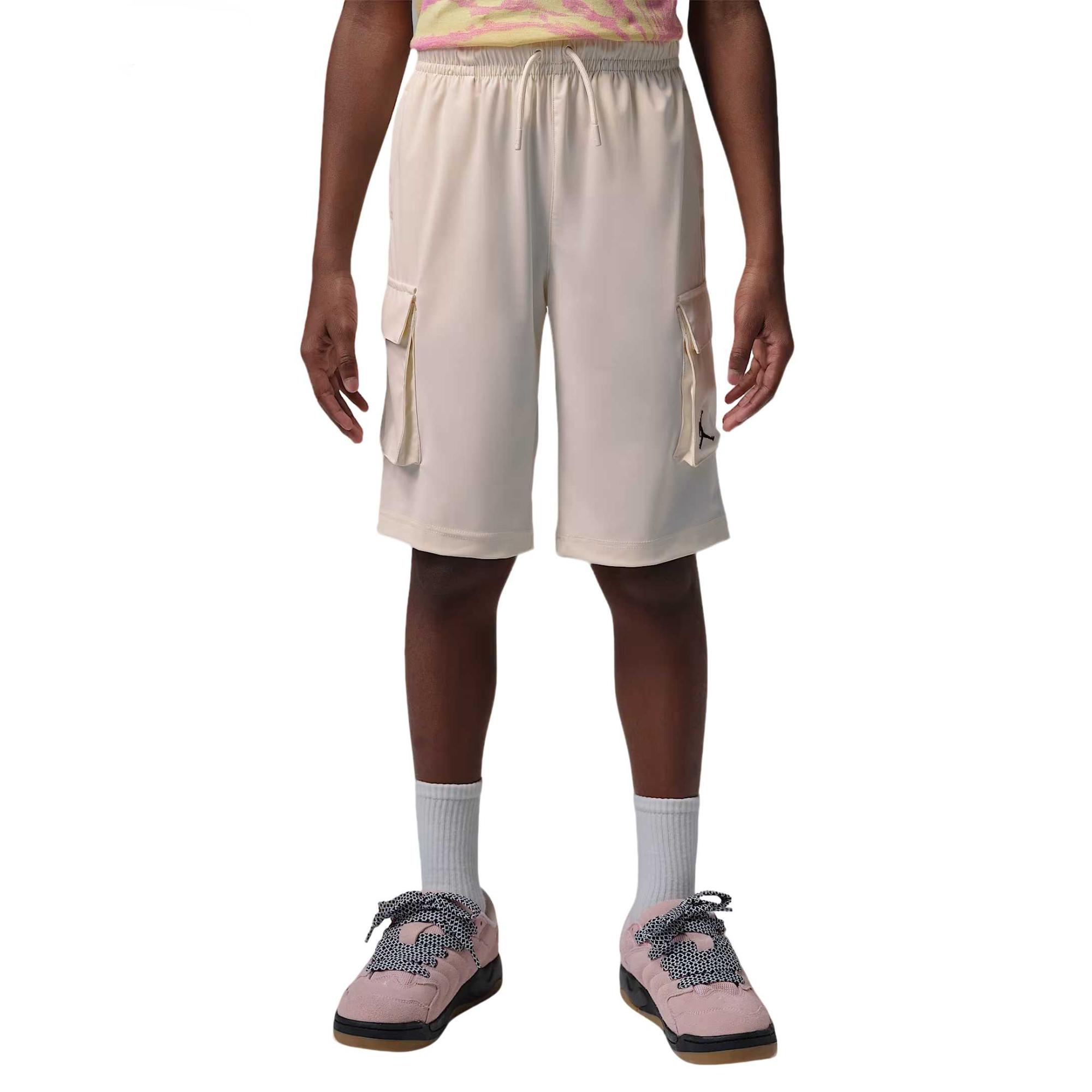 Jordan Solid Color Lace-Up Mid-Rise Straight Leg Shorts Kids shorts IW1461-110 L